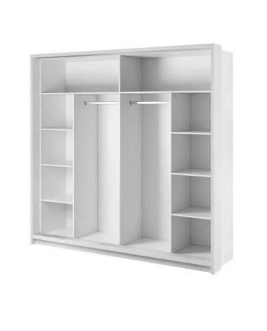 Szafa przesuwna 220 cm, AR-14P ARTI,  2-drzwiowa, lustra, oświetlenie, biała, LENART Szafa przesuwna 220 cm, AR-14P ARTI,  2-drzwiowa, lustra, oświetlenie, biała, LENART