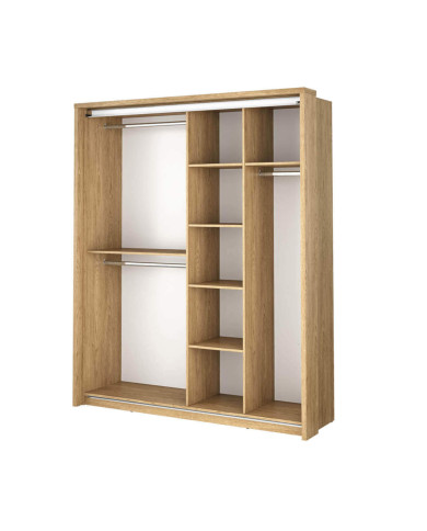 Szafa przesuwna, 180 cm, AR-17 ARTI,  2-drzwiowa, lustra, dąb shetland, LENART Szafa przesuwna, 180 cm, AR-17 ARTI,  2-drzwiowa, lustra, dąb shetland, LENART