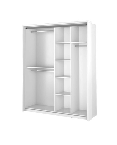 Szafa przesuwna, 180 cm, AR-17 ARTI,  2-drzwiowa, lustra, biała, LENART Szafa przesuwna, 180 cm, AR-17 ARTI,  2-drzwiowa, lustra, biała, LENART