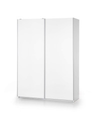 Szafa przesuwna 153 cm, S-1Lima, 2-drzwiowa, szuflady, półki, drążek, biała