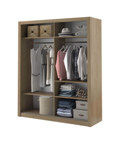 Szafa przesuwna, 180 cm, AR-03 ARTI, 2-drzwiowa, lustra, dąb shetland, LENART Szafa przesuwna, 180 cm, AR-03 ARTI, 2-drzwiowa, lustra, dąb shetland, LENART