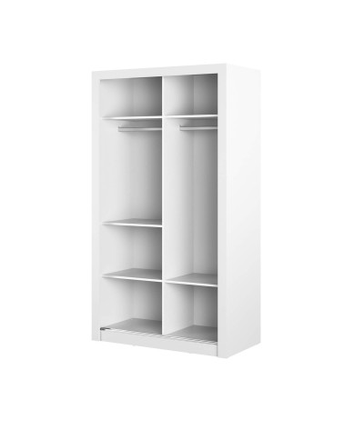 Szafa przesuwna, 120 cm, AR-19 ARTI,  2-drzwiowa, lustra, biała, LENART Szafa przesuwna, 120 cm, AR-19 ARTI,  2-drzwiowa, lustra, biała, LENART
