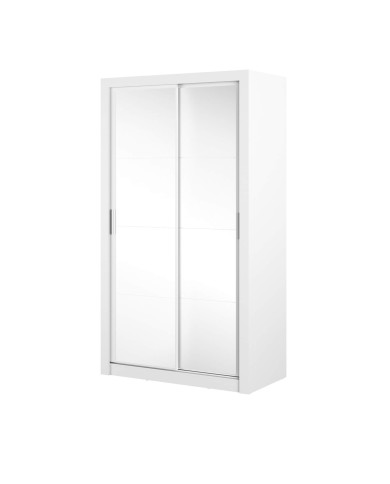 Szafa przesuwna, 120 cm, AR-19 ARTI,  2-drzwiowa, lustra, biała, LENART Szafa przesuwna, 120 cm, AR-19 ARTI,  2-drzwiowa, lustra, biała, LENART
