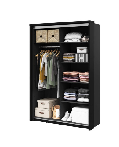 Szafa przesuwna, 160 cm, AR-21 ARTI,  2-drzwiowa, lustro, dąb artisan/ czarny, LENART Szafa przesuwna, 160 cm, AR-21 ARTI,  2-drzwiowa, lustro, dąb artisan/ czarny, LENART