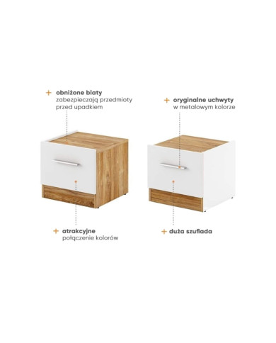 Stolik nocny DT-03L Dentro, szuflada, LENART