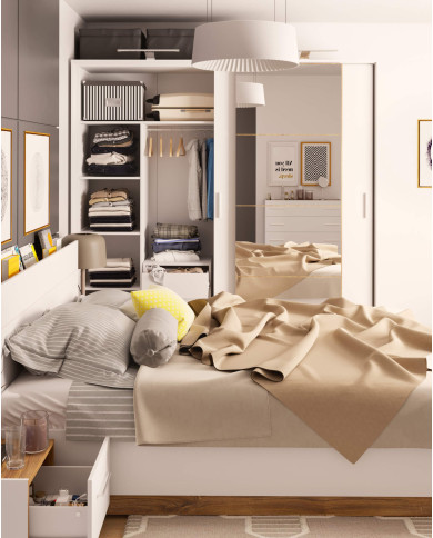 Szafa przesuwna, 220 cm, DT-01 Dentro, 3-drzwiowa, lustro LENART Szafa przesuwna, 220 cm, DT-01 Dentro, 3-drzwiowa, lustro LENART