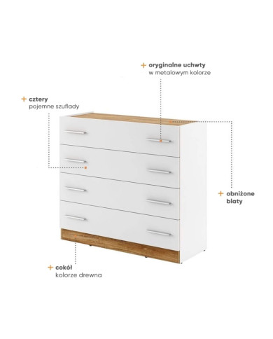 Komoda DT-04 Dentro, szuflady, LENART
