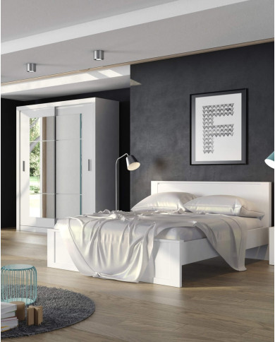 Szafa przesuwna, 180 cm, ID-02 Idea, 2-drzwiowa, lustra, biała, LENART Szafa przesuwna, 180 cm, ID-02 Idea, 2-drzwiowa, lustra, biała, LENART