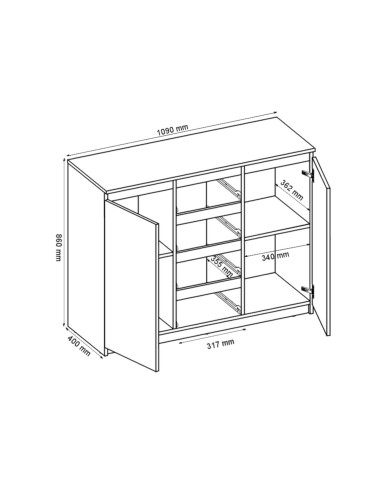 Komoda Idea ID-04, szuflady, drzwi, biała, LENART Komoda Idea ID-04, szuflady, drzwi, biała, LENART
