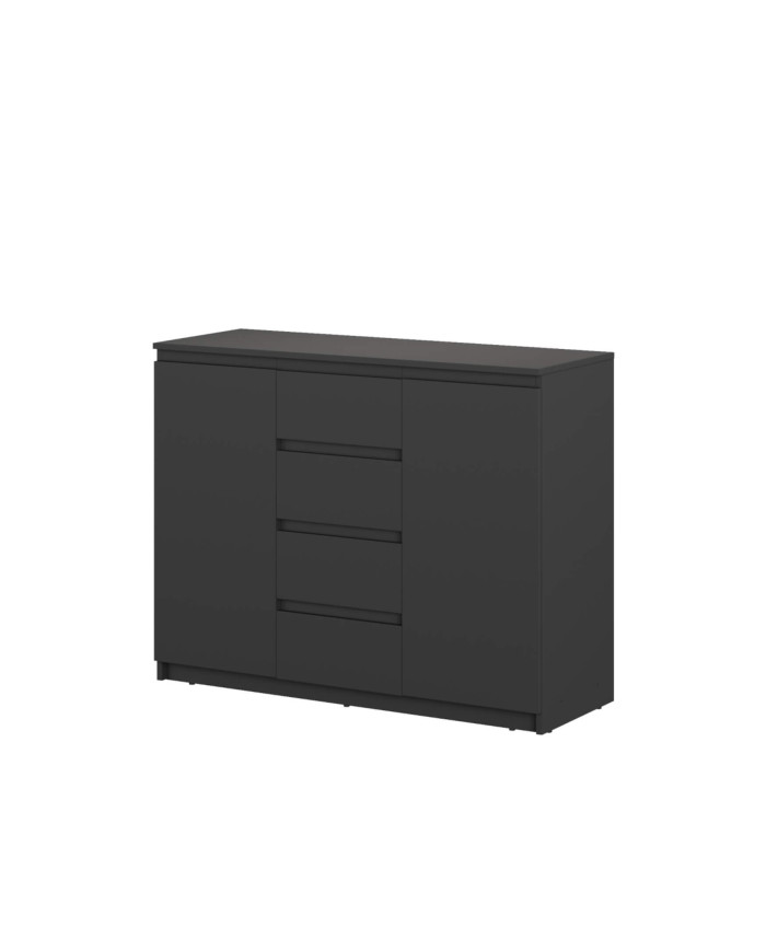 Komoda Idea ID-04, szuflady, drzwi, czarna, LENART