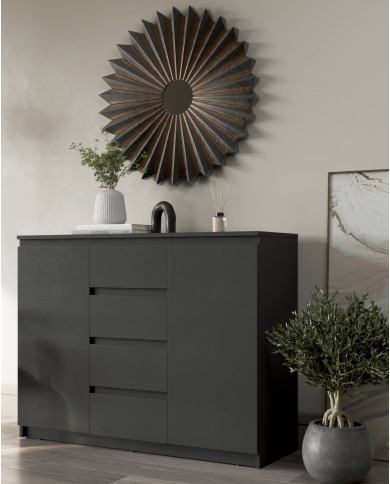 Komoda Idea ID-04, szuflady, drzwi, czarna, LENART Komoda Idea ID-04, szuflady, drzwi, czarna, LENART