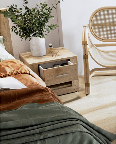 Stolik nocny Idea ID-07, szuflada, wnęka, biały, LENART