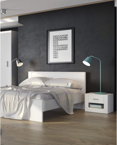 Stolik nocny Idea ID-07, szuflada, wnęka, szary, LENART Stolik nocny Idea ID-07, szuflada, wnęka, szary, LENART