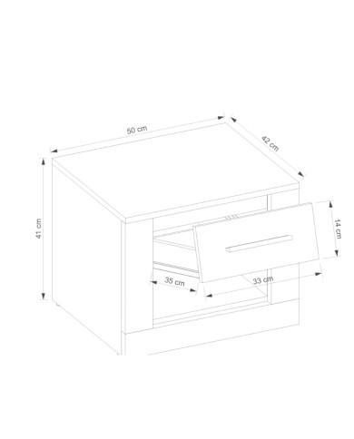 Stolik nocny Idea ID-07, szuflada, wnęka, dąb sanremo jasny, LENART
