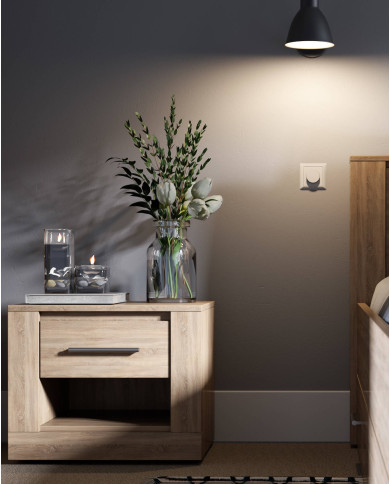 Stolik nocny Idea ID-07, szuflada, wnęka, dąb shetland, LENART