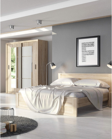 Łóżko ID-08 Idea, 180x200 cm, stelaż, dąb sanremo jasny, LENART Łóżko ID-08 Idea, 180x200 cm, stelaż, dąb sanremo jasny, LENART