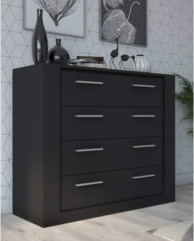 Komoda Idea ID-10, szuflady, czarna, LENART Komoda Idea ID-10, szuflady, czarna, LENART