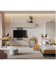 Biurko Teen Flex 110 TF-06+TF-15 110 cm, 2 szuflady, 2 metalowe nogi, LENART