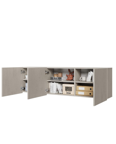 Szafka Teen Flex TF-09, wisząca, drzwiczki, silk flou/ hikora naturalna/ raw steel, LENART Szafka Teen Flex TF-09, wisząca, drzwiczki, silk flou/ hikora naturalna/ raw steel, LENART