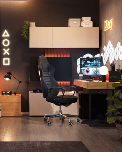 Szafka Teen Flex TF-09, wisząca, drzwiczki, silk flou/ hikora naturalna/ raw steel, LENART Szafka Teen Flex TF-09, wisząca, drzwiczki, silk flou/ hikora naturalna/ raw steel, LENART