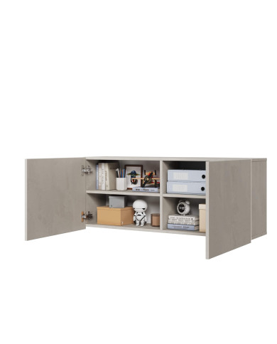 Szafka Teen Flex TF-10, wisząca, drzwiczki, silk flou/ hikora naturalna/ raw steel, LENART Szafka Teen Flex TF-10, wisząca, drzwiczki, silk flou/ hikora naturalna/ raw steel, LENART