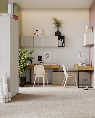 Półka wisząca Teen Flex TF-13, 102 cm, silk flou/ hikora naturalna/ raw steel, LENART