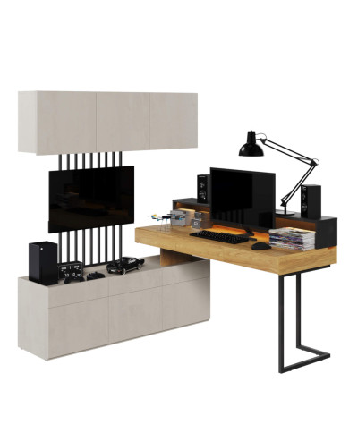 Panel wiszący TV Teen Flex TF-14, oświetlenie pomarańczowe, czarny, LENART Panel wiszący TV Teen Flex TF-14, oświetlenie pomarańczowe, czarny, LENART