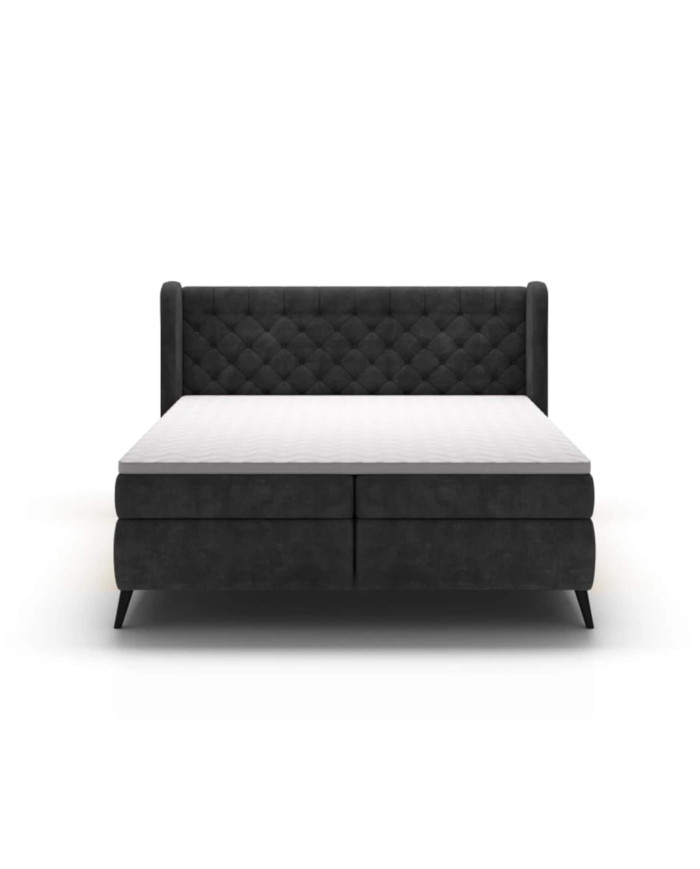 Łóżko kontynentalne Madison 160x200 cm, boxspring, tapicerowane, materace, Wersal