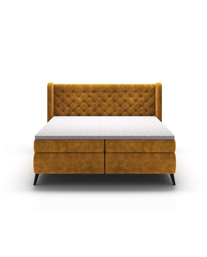 Łóżko kontynentalne Madison 160x200 cm, boxspring, tapicerowane, materace, Wersal
