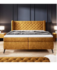 Łóżko kontynentalne Madison 180x200 cm, tapicerowane, materace, Wersal