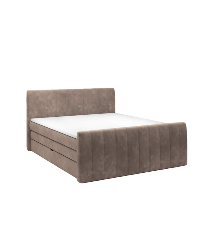 Łóżko kontynentalne Carina 180x200 cm, boxspring, tapicerowane, materace, pojemniki, Wersal