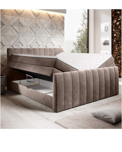 Łóżko kontynentalne Carina 140x200 cm, boxspring, tapicerowane, materace, pojemniki, Wersal Łóżko kontynentalne Carina 140x200 cm, boxspring, tapicerowane, materace, pojemniki, Wersal