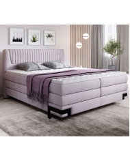 Łóżko kontynentalne Palio 180x200 cm, boxspring, tapicerowane, materace, pojemniki, Wersal