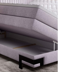 Łóżko kontynentalne Palio 160x200 cm, boxspring, tapicerowane, materace, pojemniki, Wersal