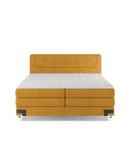 Łóżko kontynentalne Palio 140x200 cm, boxspring, tapicerowane, materace, pojemniki, Wersal