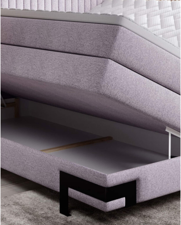 Łóżko kontynentalne Palio 140x200 cm, boxspring, tapicerowane, materace, pojemniki, Wersal