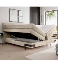 Łóżko kontynentalne Valente 160x200 cm, boxspring, tapicerowane, materace, pojemniki, Wersal