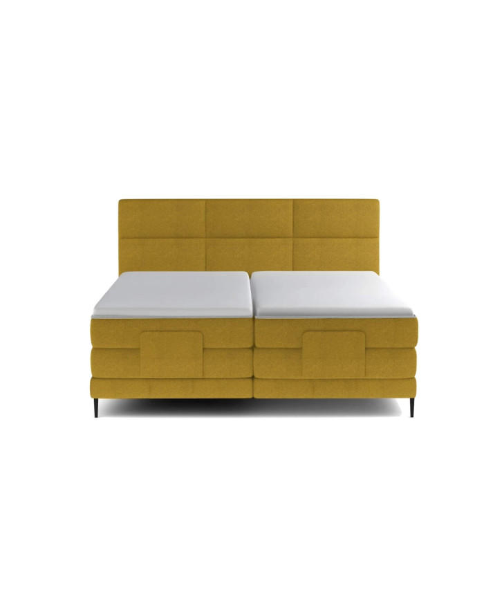 Łóżko kontynentalne Carlo 180x200 cm, boxspring, elektrycznie regulowane, tapicerowane, materace, topper, Wersal