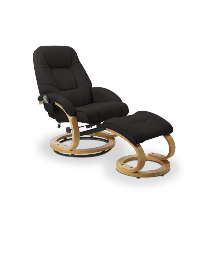 Fotel Matador z podnóżkiem czarny funkcja masażu, podgrzewania-1