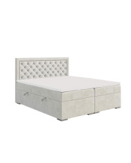 Łóżko kontynentalne Bloom 120x200 cm, tapicerowane, materac, pojemnik, topper, LAVERTO