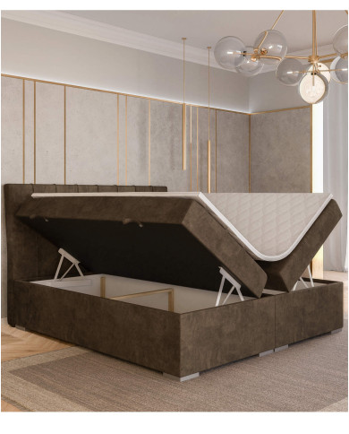 Łóżko kontynentalne Daily 140x200 cm, tapicerowane, materac, pojemnik, topper, LAVERTO Łóżko kontynentalne Daily 140x200 cm, tapicerowane, materac, pojemnik, topper, LAVERTO