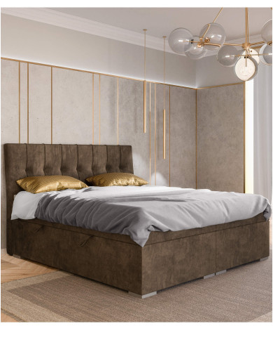 Łóżko kontynentalne Daily 160x200 cm, tapicerowane, materac, pojemnik, topper, LAVERTO Łóżko kontynentalne Daily 160x200 cm, tapicerowane, materac, pojemnik, topper, LAVERTO