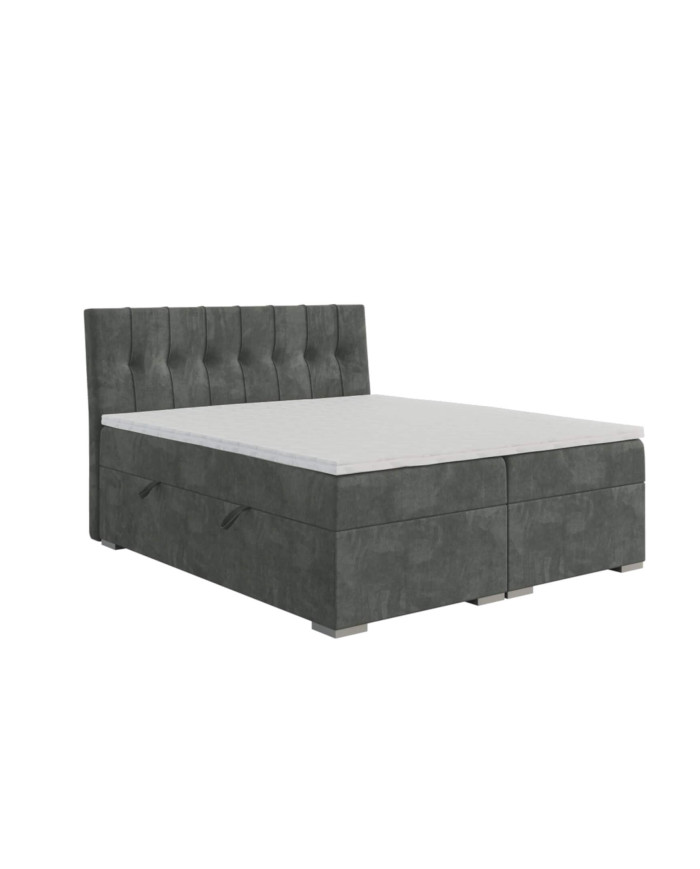 Łóżko kontynentalne Daily 200x200 cm, tapicerowane, materac, pojemnik, topper, LAVERTO