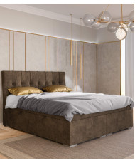 Łóżko kontynentalne Daily 200x200 cm, tapicerowane, materac, pojemnik, topper, LAVERTO