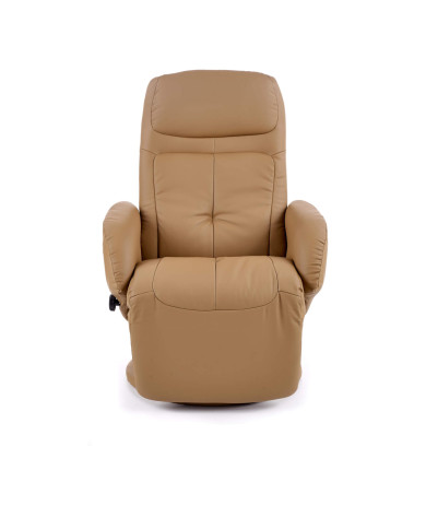Fotel rozkładany Optima Beżowy Eco skóra-2 Fotel rozkładany Optima Beżowy Eco skóra-2