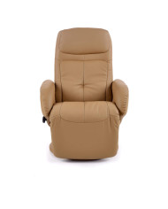 Fotel rozkładany Optima Beżowy Eco skóra-2