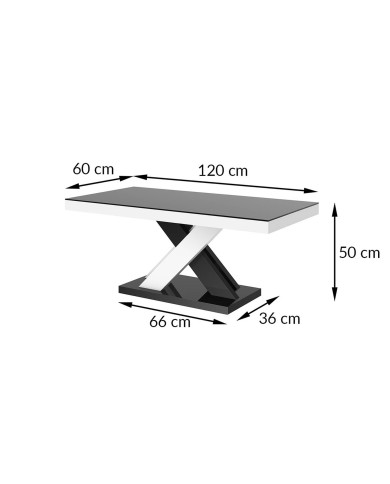 Ława Xenon Lux Mini 60/50/120 cm, szary mat/ biały połysk, HUBERTUS Ława Xenon Lux Mini 60/50/120 cm, szary mat/ biały połysk, HUBERTUS