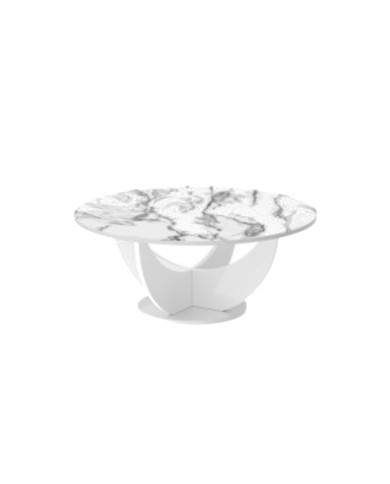 Ława okrągła Capri 100, marmur marble biały połysk/ biały połysk, średnica 100 cm, HUBERTUS Ława okrągła Capri 100, marmur marble biały połysk/ biały połysk, średnica 100 cm, HUBERTUS