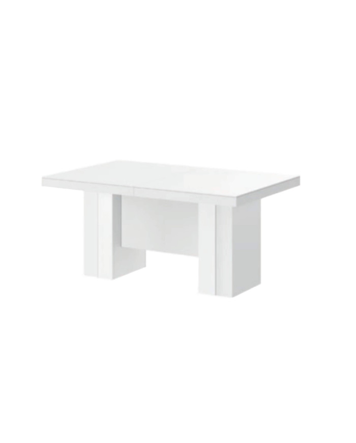 Stół rozkładany Largo 160-400/75/89 cm, biały mat/ biały połysk, 5 wkładów, HUBERTUS