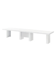 Stół rozkładany Largo 160-400/75/89 cm, biały połysk, 5 wkładów, HUBERTUS